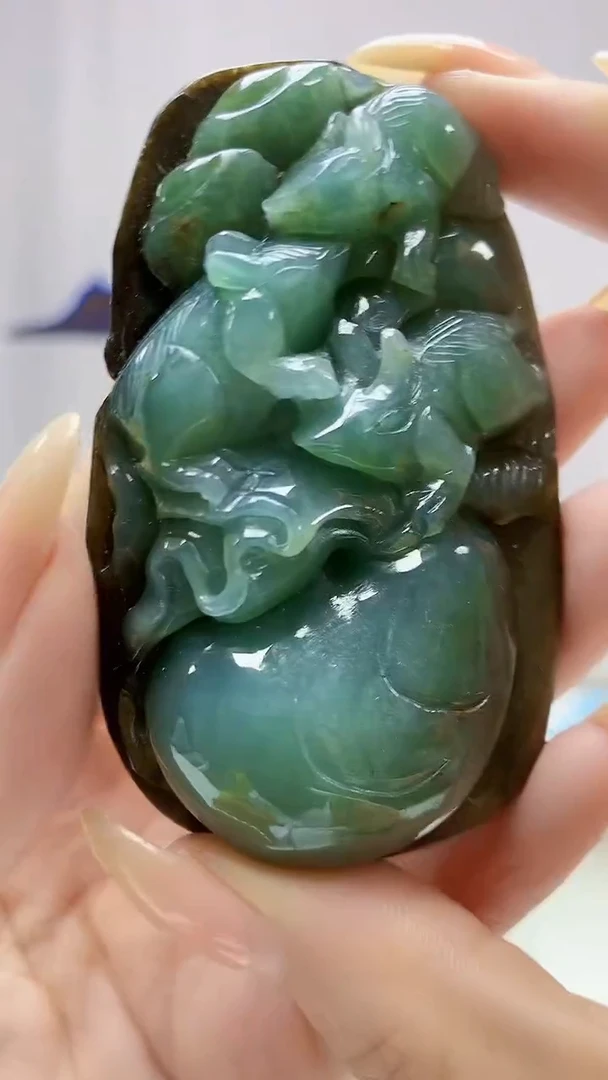 定制翡翠未镶嵌4917DD-毛货挂件82