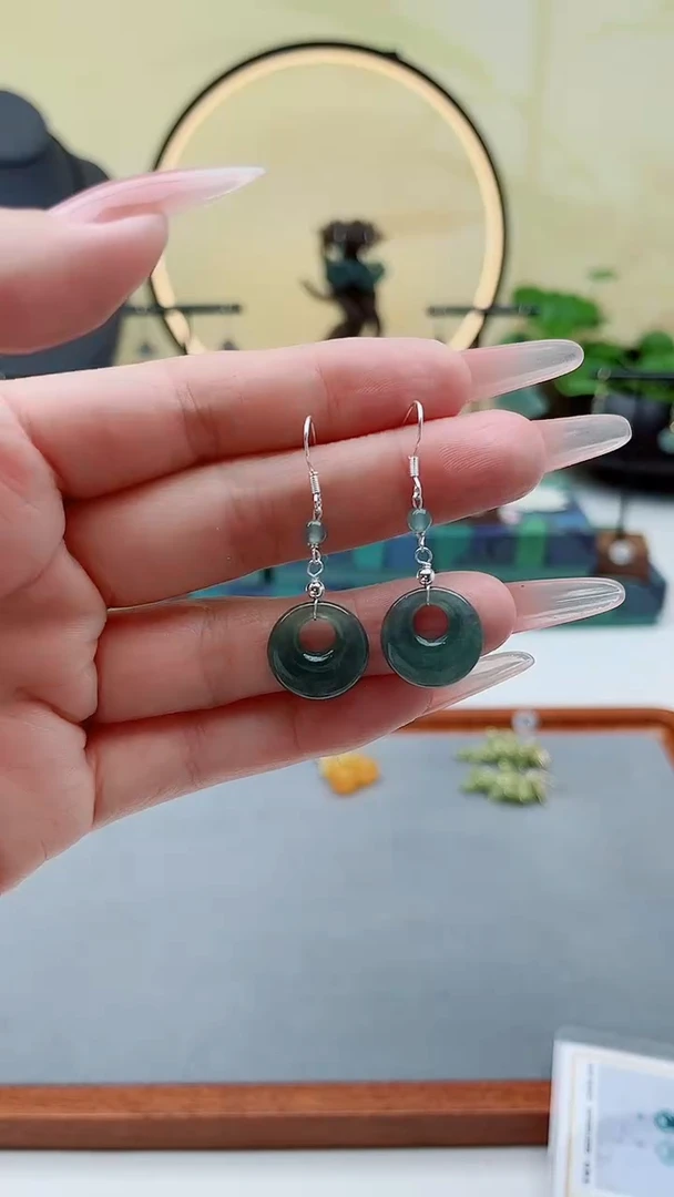 未镶嵌翡翠耳饰00翡翠公主扣