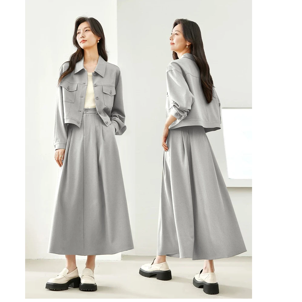 今年流行漂亮套装裙女2025年春秋新款通勤外套半裙两件套3097