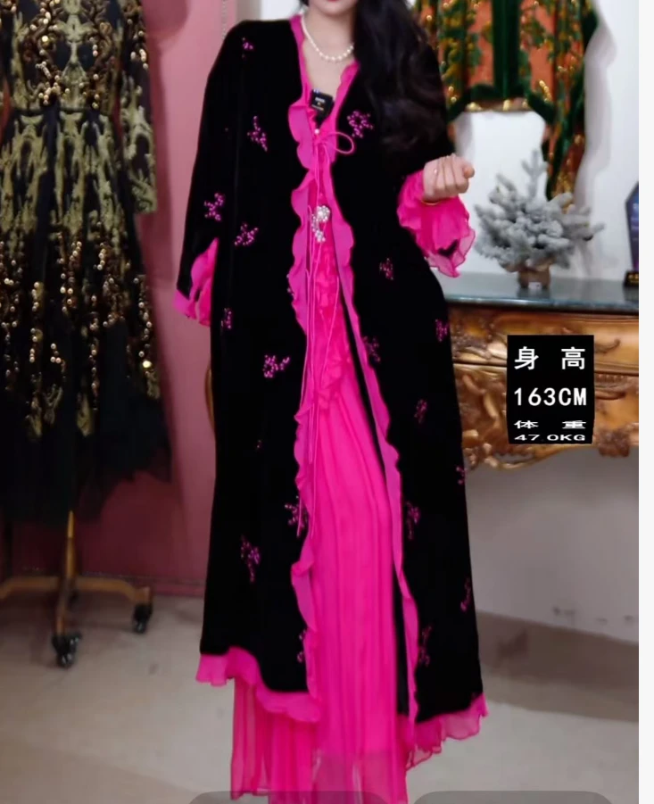 OBLE2025新款高定重工丝绒外套FFLL 61-W041织梦