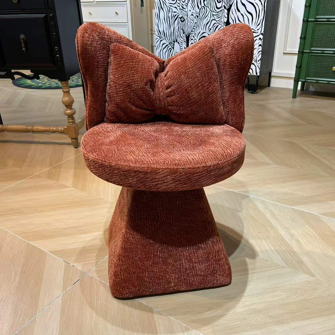 坐高49 背高80 法式蝴蝶椅子化妆椅休闲椅单人位餐椅个性轻奢时尚