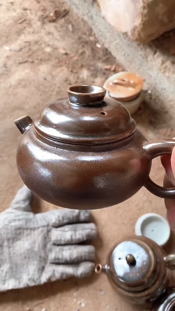 一**狗牙舟陶冗平窑柴烧瑕疵福利壶