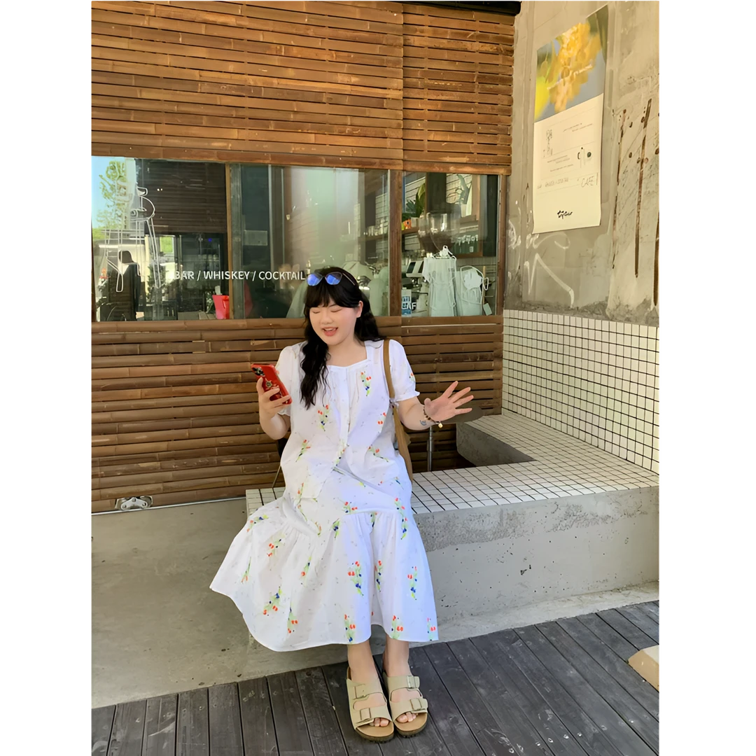 【鱼白专属】运补6-8-甜美穿搭正肩上衣半身裙裤子套装 0960