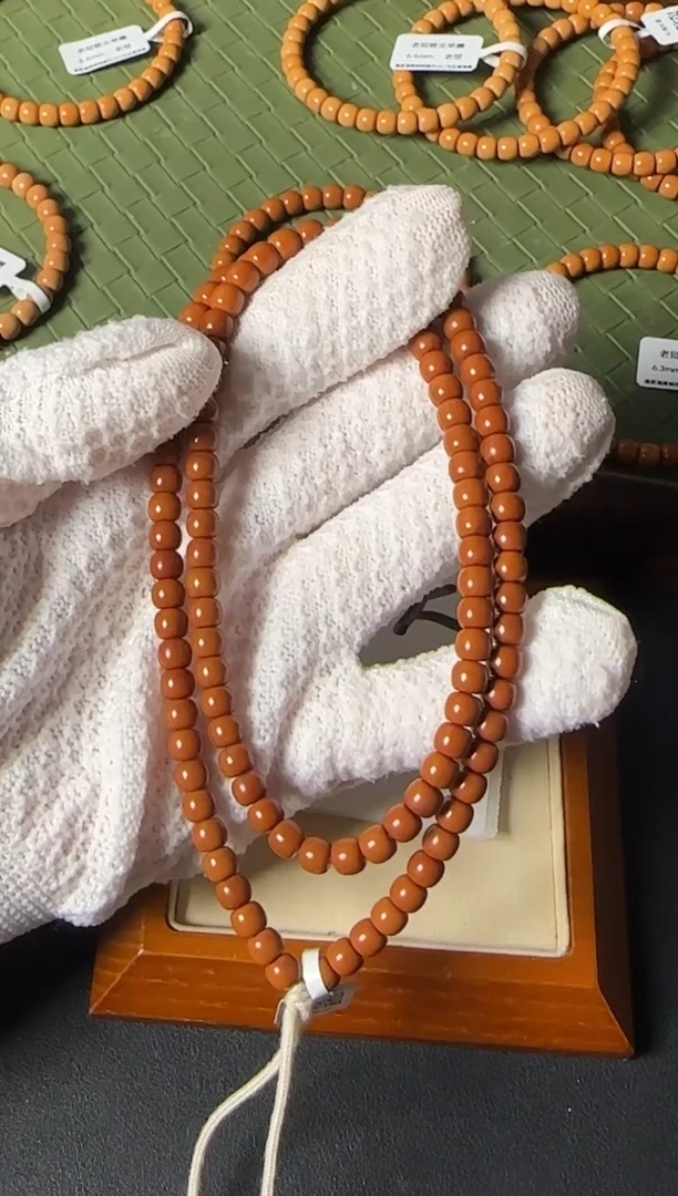 手串橄榄核【SS级一代老挝核尖108】老型珠 树王老料6.4mm基本无白