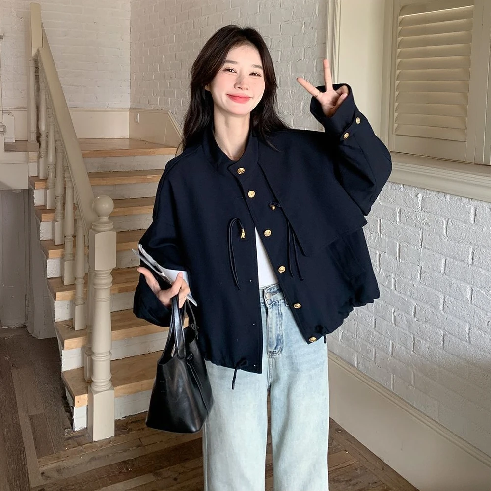 美式慵懒风短款风衣外套女秋季新款小个子高级感休闲宽松夹克上衣