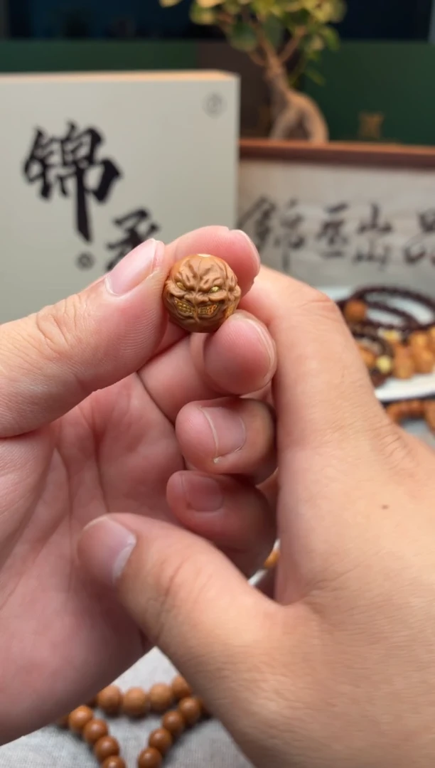 手串猴头核桃全品裂变单颗  24k金镶嵌  925银孔道