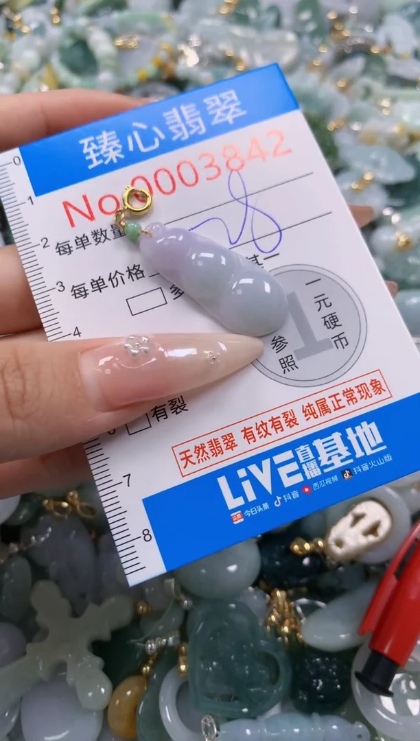 翡翠未镶嵌颈饰含绳0003842