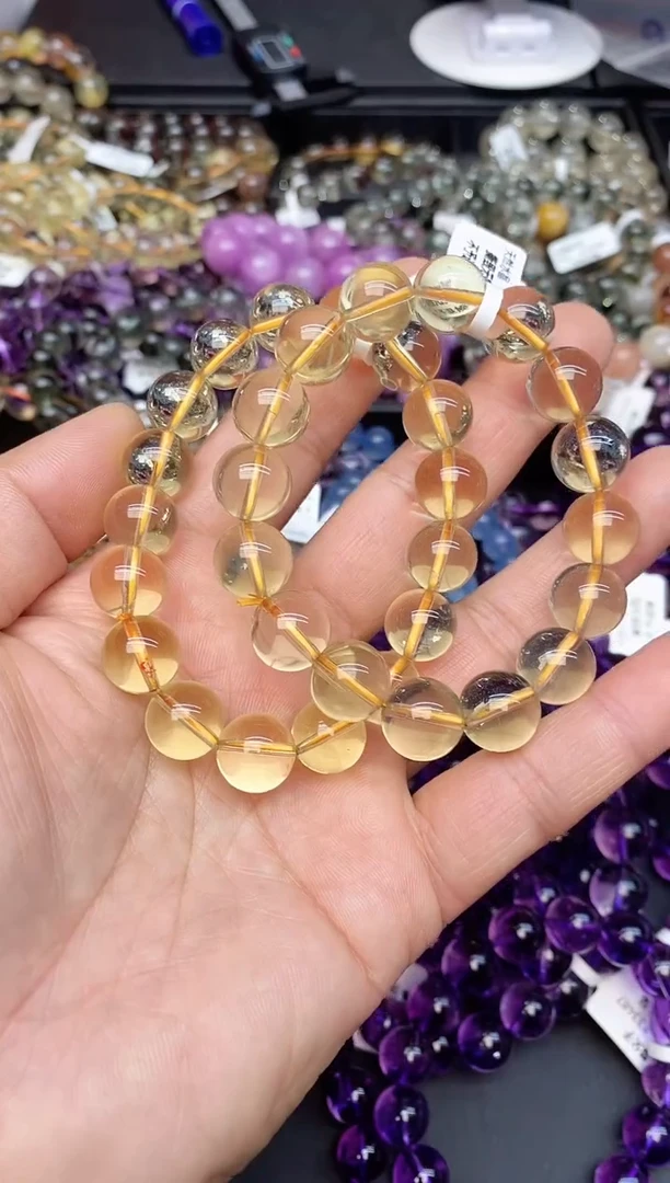 【闪购商品】水晶手串未镶嵌66 黄水晶 12mm 多样性发其一