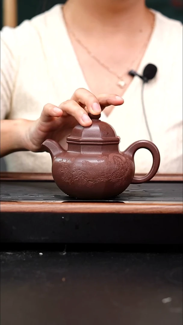 茶壶紫砂全手工底槽青八方掇球280cc