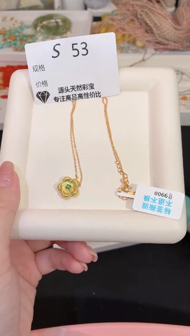 项链银S925镶嵌翡翠多样性发一S53