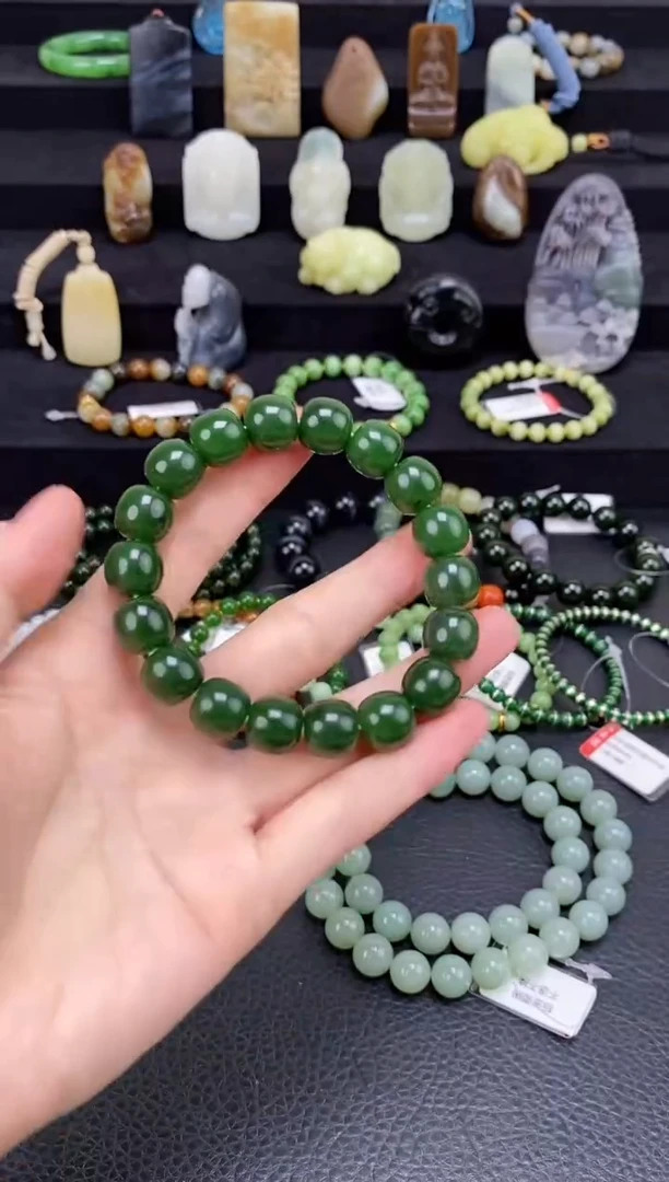 未镶嵌和田玉挂件碧玉老型手串