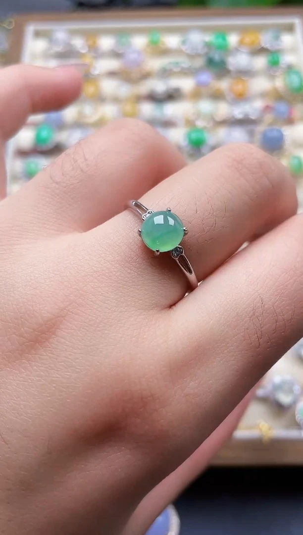 银S925镶嵌戒指翡翠32