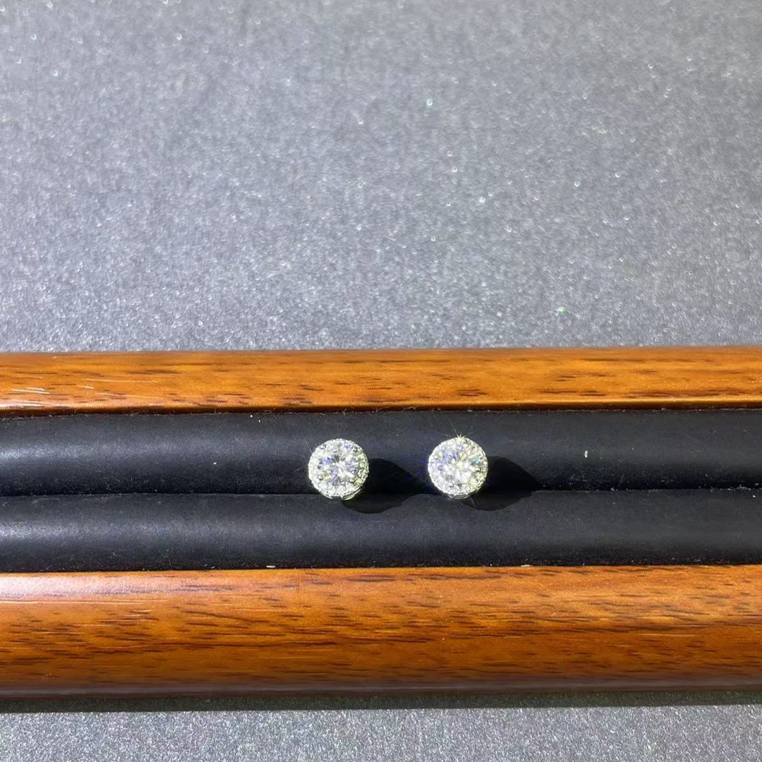 s6811白色满镶四爪耳钉多样发