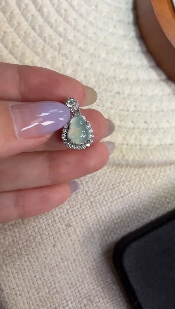 吊坠(不含链)银S925镶嵌翡翠【挽石珠宝】葫芦