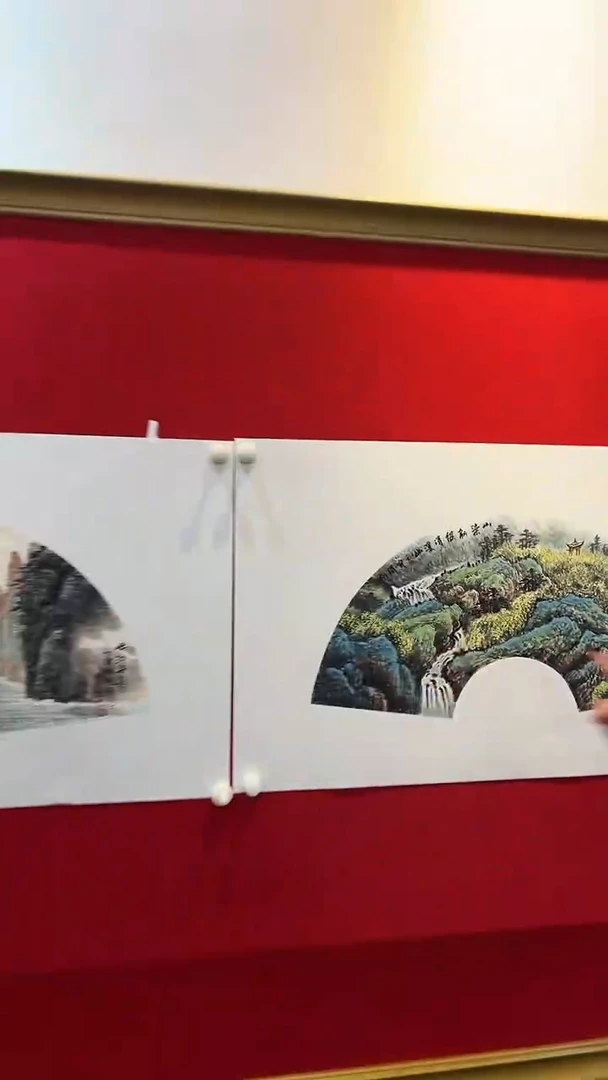 国画赵刚-1.5平尺-扇面-山水-随机一个