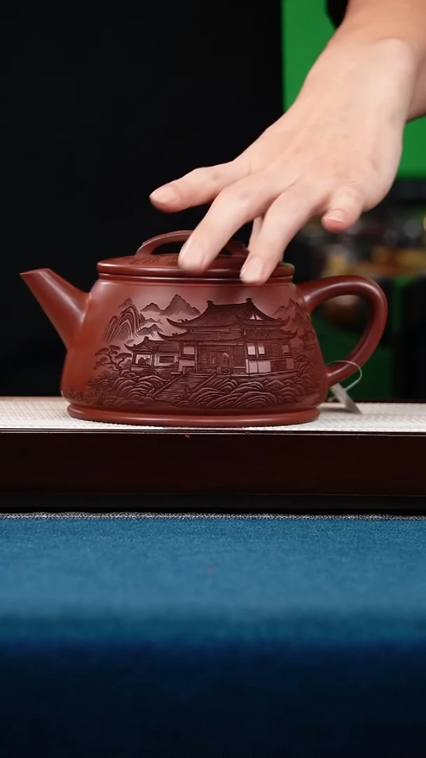 茶壶紫砂玫瑰金沙如意汉瓦