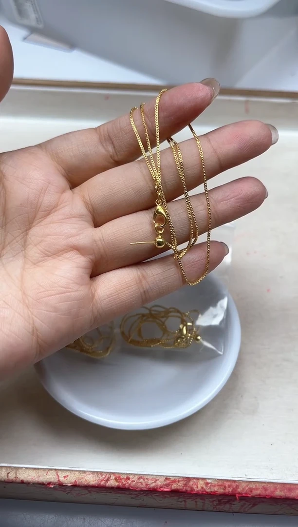 玛瑙/玉髓散珠合金D725 合琻 金色万 能链2条9.9元