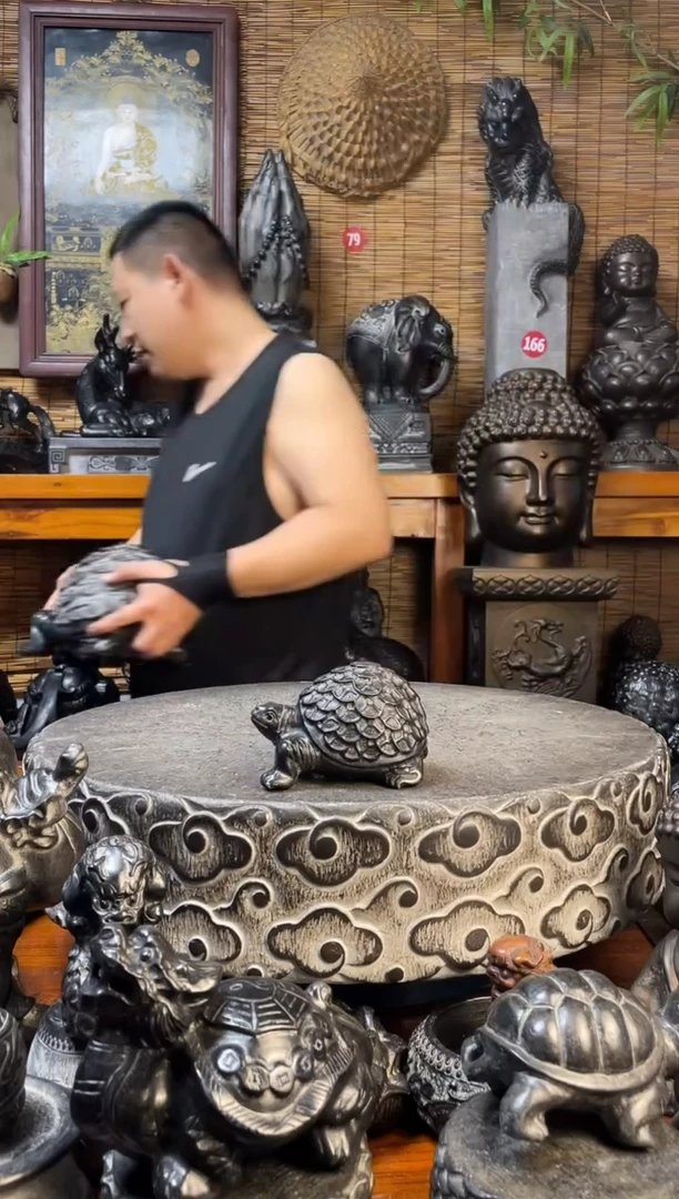 石材13金钱龟天然青石雕刻