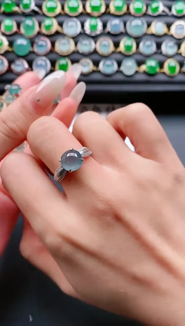 【闪购商品】翡翠戒指银S925镶嵌111111111