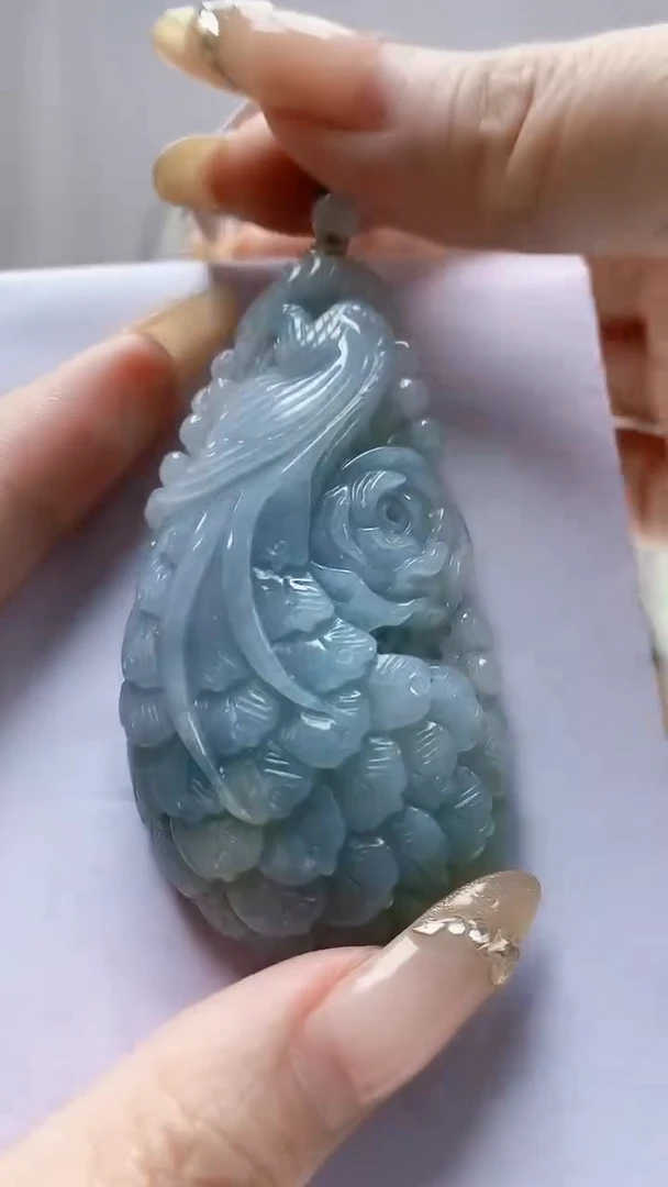 未镶嵌定制翡翠4829DD-毛货挂件35