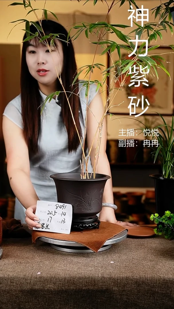 紫砂花盆花卉工艺8491+s