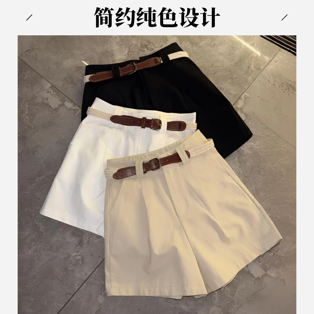 【Amy花猫】显瘦西装短裤女夏季新款高腰休闲宽松工装A字短裤