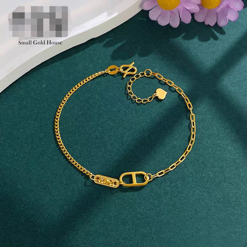 手链 高端轻奢黄金色碎冰冰猪鼻子手链A3010M02088