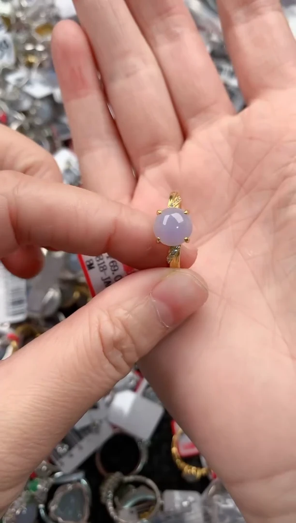 银S925镶嵌戒指翡翠7777----6