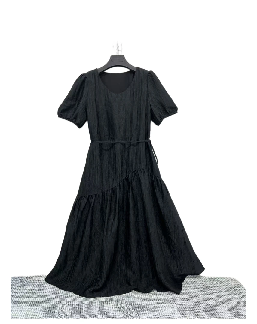 25156  圆领  复古  气质  高级感  休闲  连衣裙