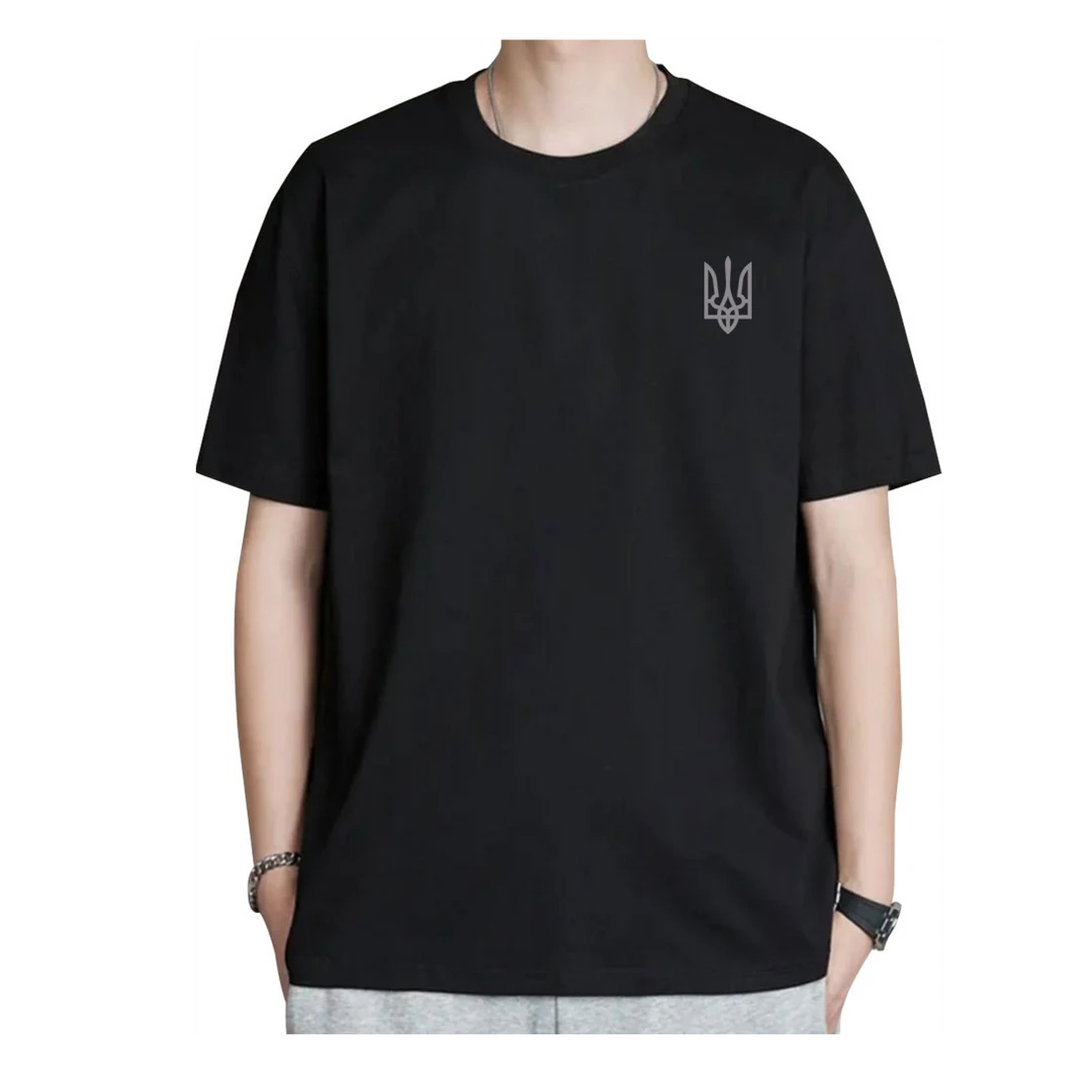 乌克兰国徽Ukraine同款三叉戟印花纯棉短袖T恤衣服体恤半袖文化衫