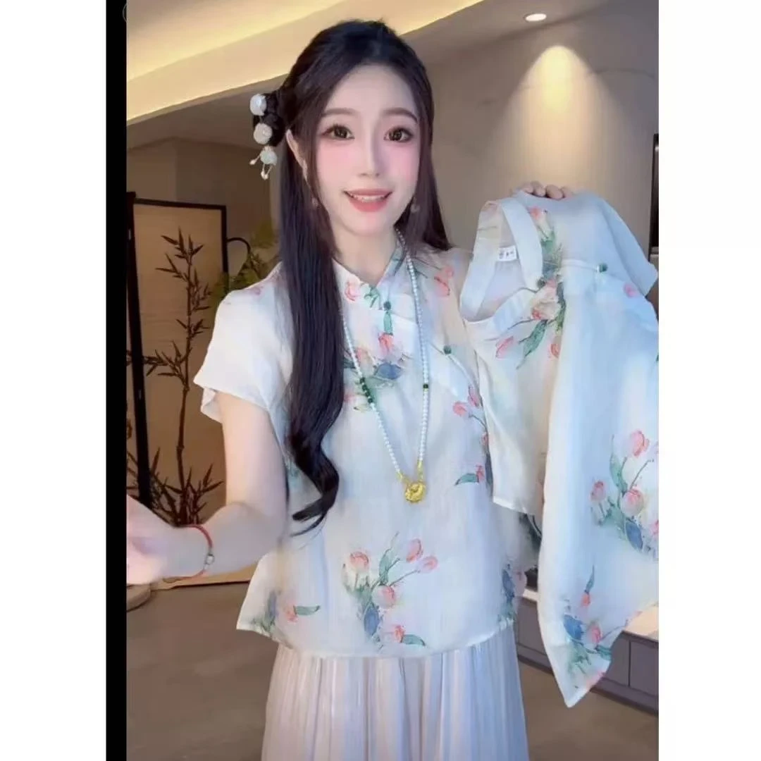 【秋金香】疏莹掠影新中式女装别致独特小衫高级感国风气质上衣