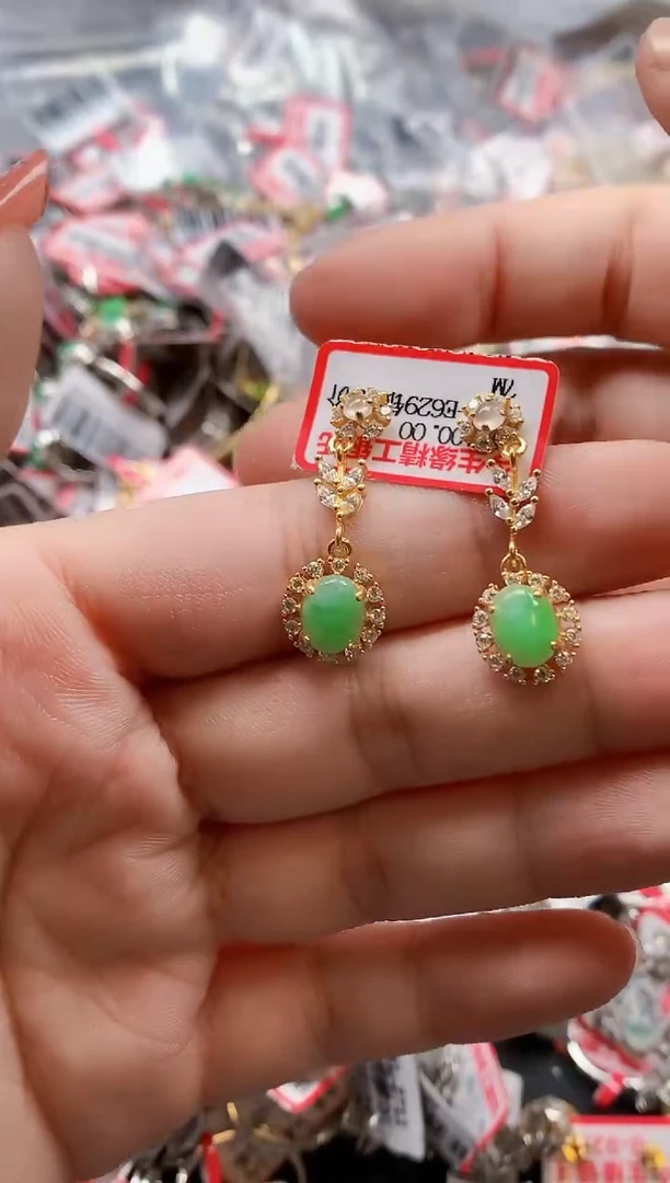 银S925镶嵌戒指翡翠天然A货缅甸翡翠