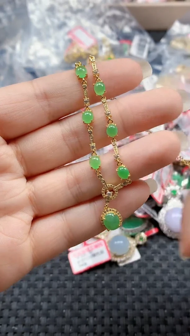 银S925镶嵌戒指翡翠天然A货缅甸翡翠