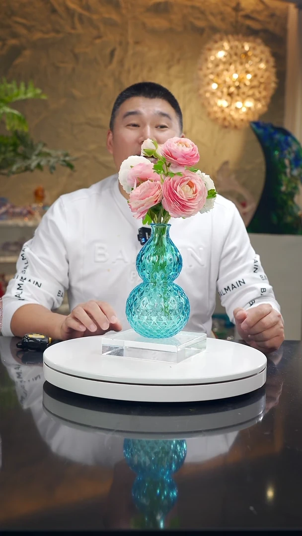 摆件玄*宝石蓝色葫芦香薰瓶