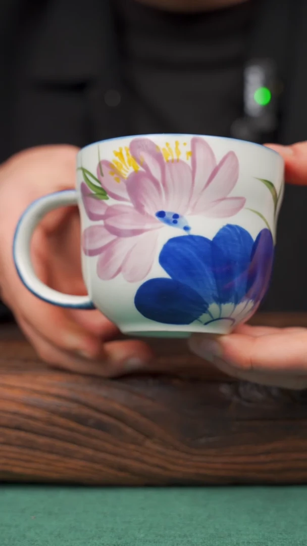 【闪购商品】瓷片80寻一缕瓷香杯釉下手工手绘瓷器