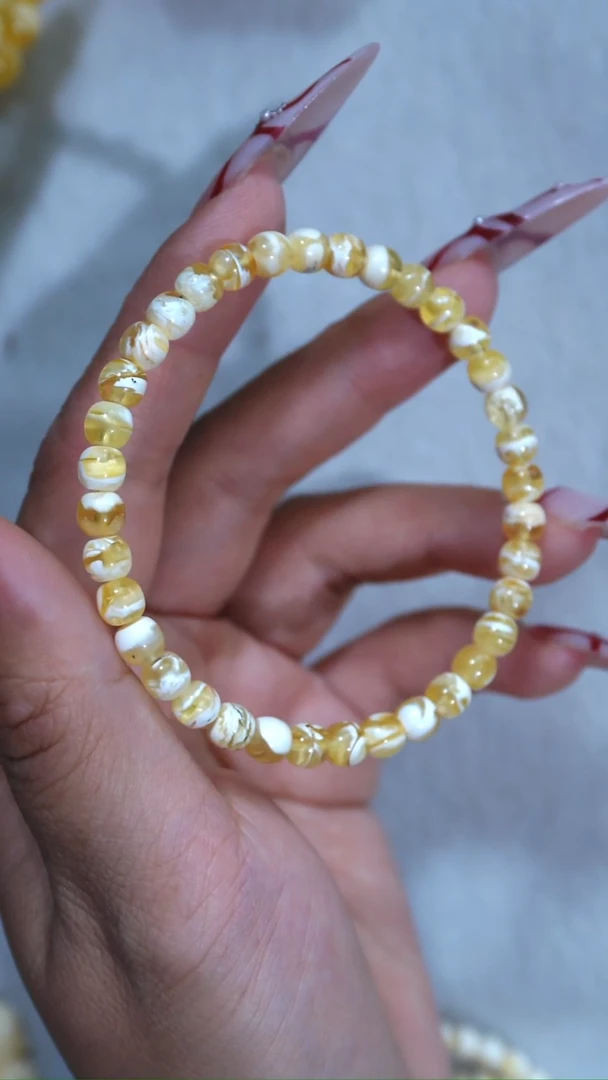 手链琥珀未镶嵌典藏级5.5mm金漆白拉丝妖孽极限弧高庄