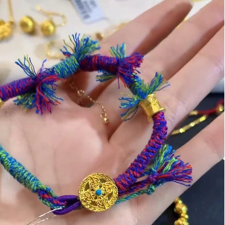 玥集珠宝 足金“金刚杵”手绳 多样性发货一件 HJ