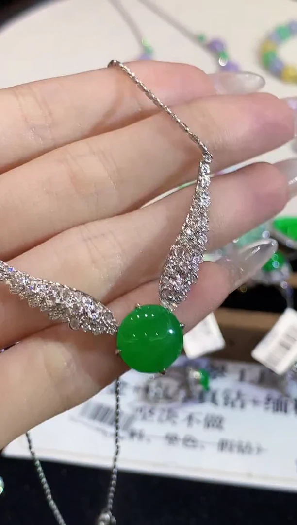 套链18K金镶嵌翡翠YS多样性发其一2