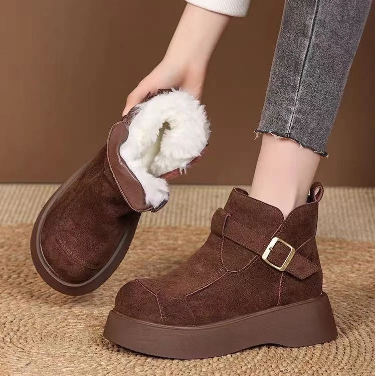 厚底马丁靴增高女秋冬靴子复古2026新爆款英伦风短靴加绒