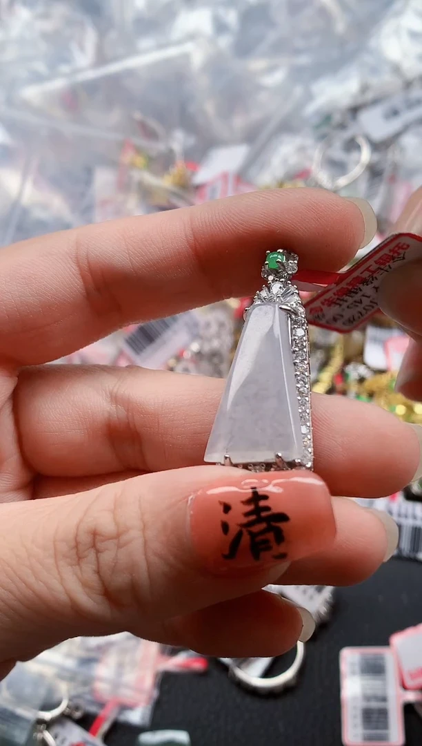 银S925镶嵌戒指翡翠天然A货缅甸翡翠