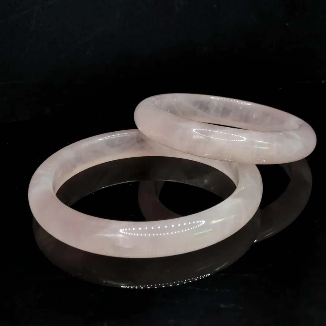 【老三珠宝】粉水晶宽条手镯Y5【多样性发其一】圈口52-62mm