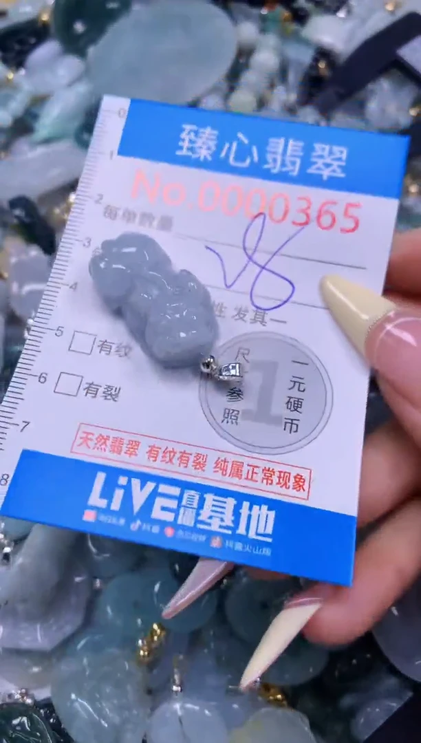 翡翠未镶嵌颈饰含绳000365