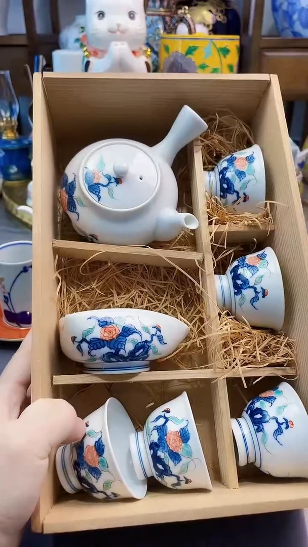 瓷片田万茶具七件套