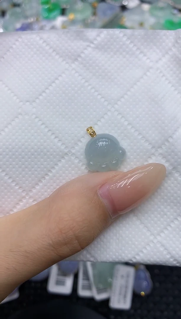 翡翠18K金镶嵌颈饰111111111111