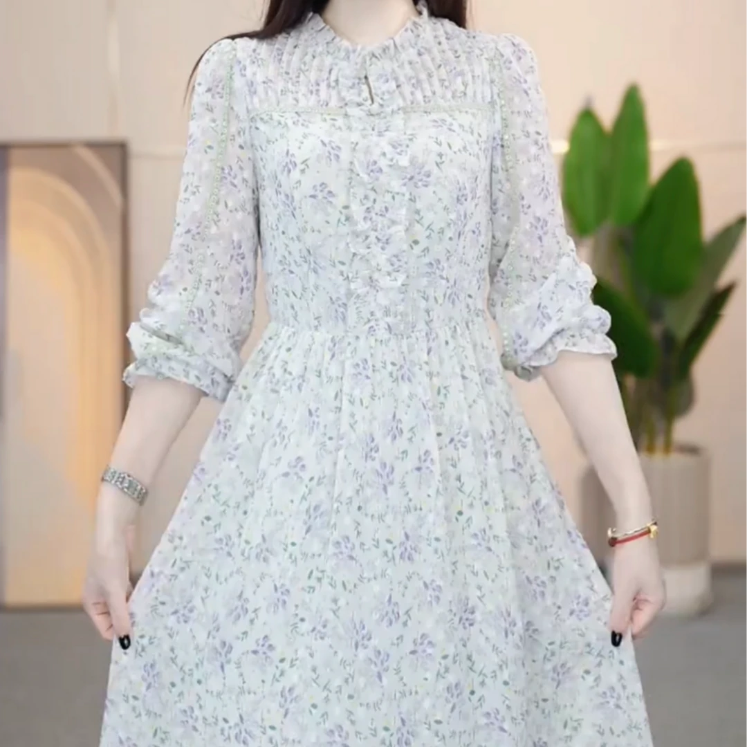 【依然定制】KK401#2025 新款 春季 碎花 显瘦 修身 减龄 连衣裙