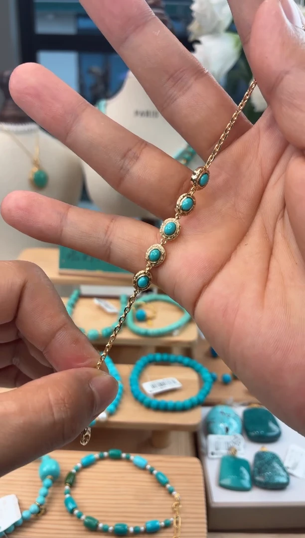 合金绿松石手链1