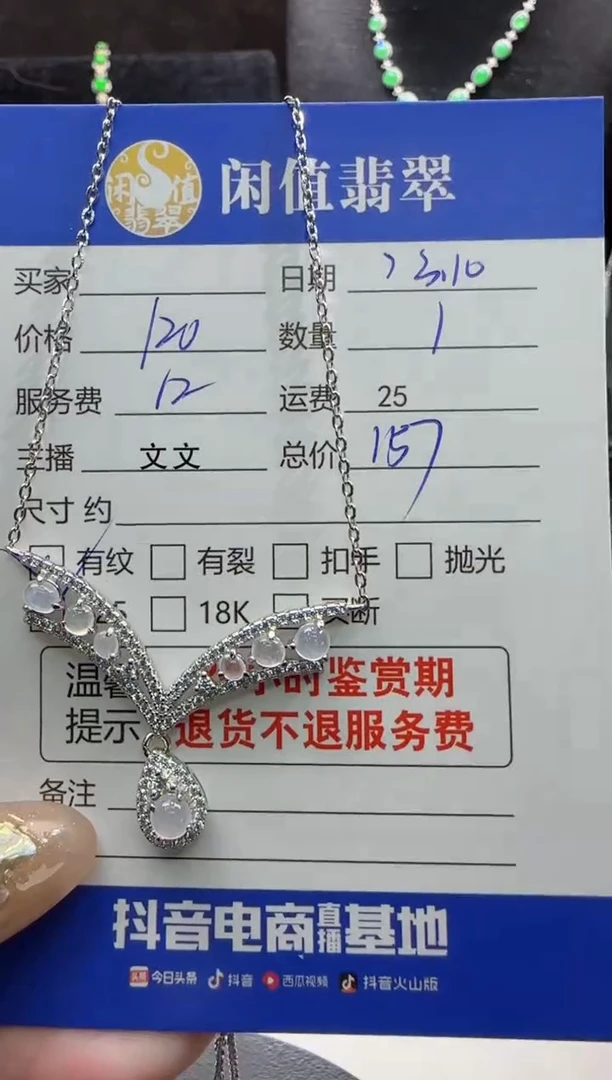 【闪购商品】翡翠吊坠(赠链)银S925镶嵌翡翠吊坠