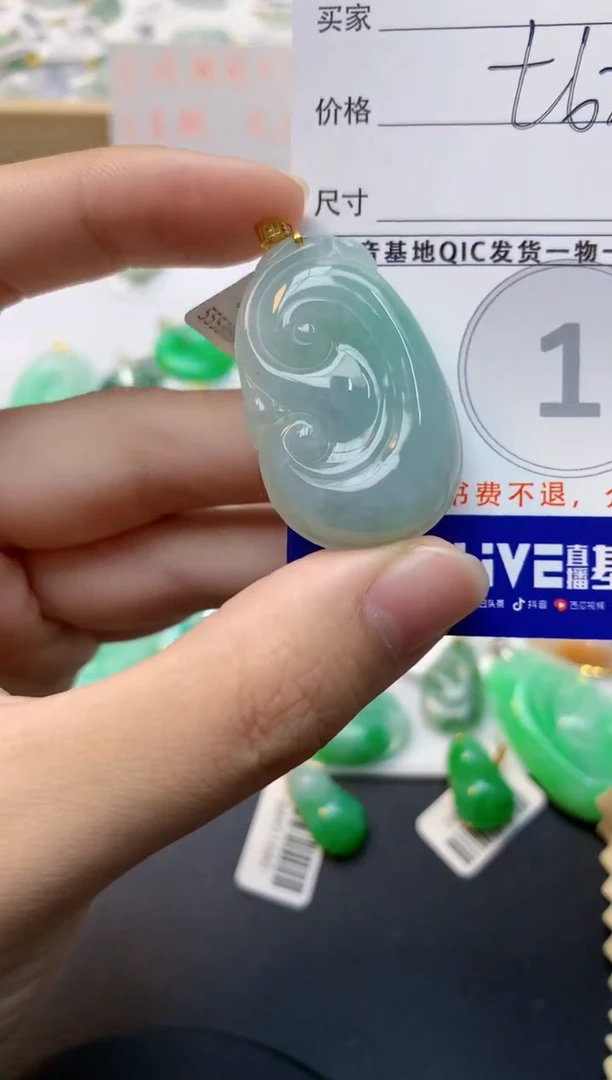 颈饰18K金镶嵌翡翠天然缅甸A货翡翠百元以上9元证书费自理