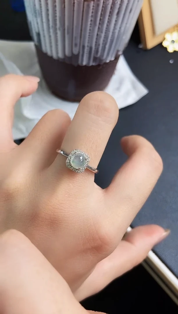 银S925镶嵌戒指翡翠12