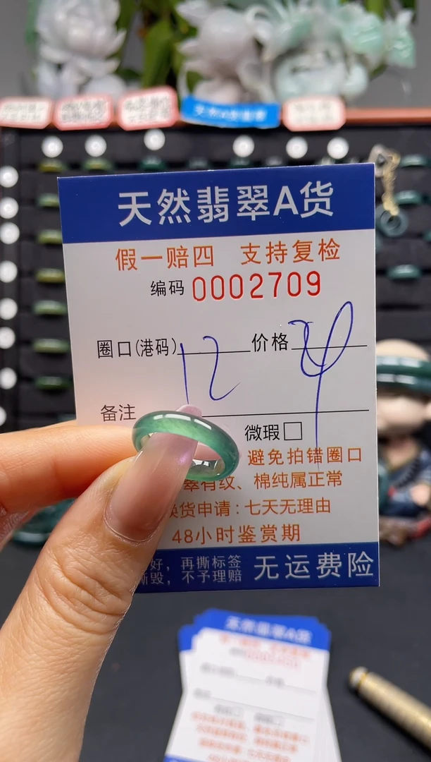 未镶嵌戒指翡翠12*2709